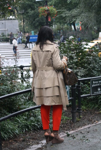 street style my style Hawke & Co. trench + UK Style by French Connection top + J. Crew pants louis vuitton speedy sam edelman wedges