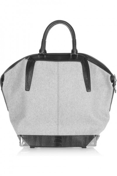 Alexander Wang Emile leather-trimmed felt trunk tote