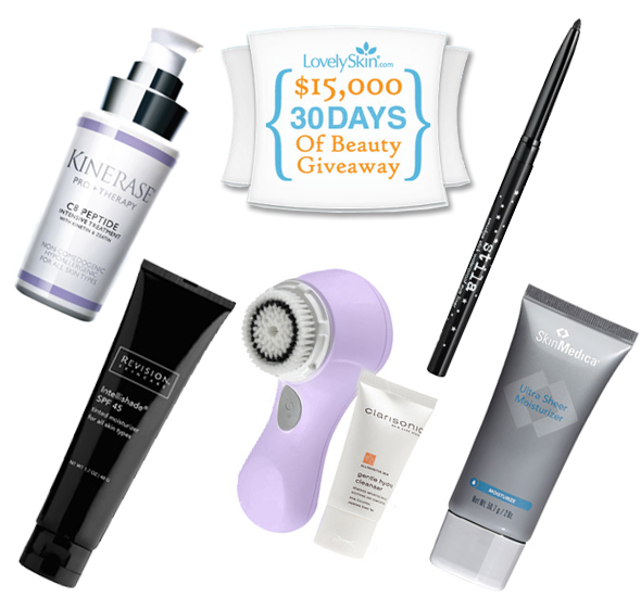 Lovely Skin 30 Day of Beauty Giveaway Kinerase C8 Peptide Revision Skincare Intellishade Clarisonic Mia Stila eyeliner SkinMedica Ultra Sheer Moisturizer - what's haute