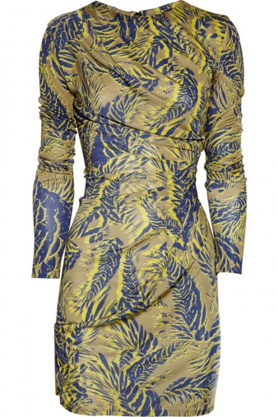 Matthew Williamson Feather-print stretch-jersey dress