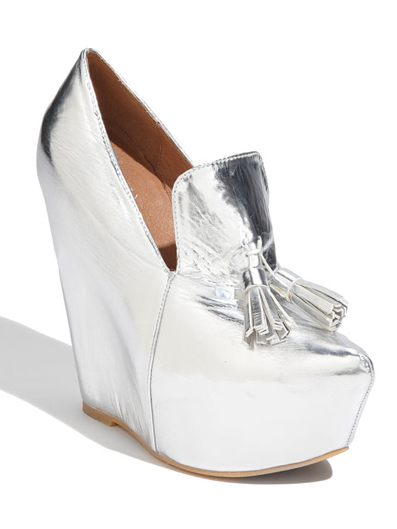 Jeffrey Campbell metallic silver tasseled 'Zealous' Pumps