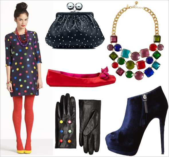 Kate Spade dress gloves satin flats necklace Giuseppe Zanotti velvet booties Tiffany & Co Vivian clutch