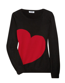 Moschino-Cheap-and-Chic-Knitted Heart Intarsia Sweater