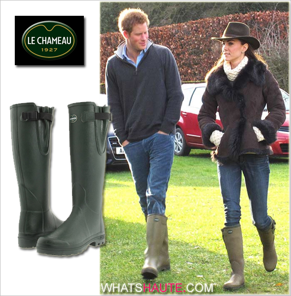 Duchess-of-Cambridge-Kate-Middleton-with-Prince-Harry-in-Le-Chameau-Vierzon-Lady'-Wellie-boots