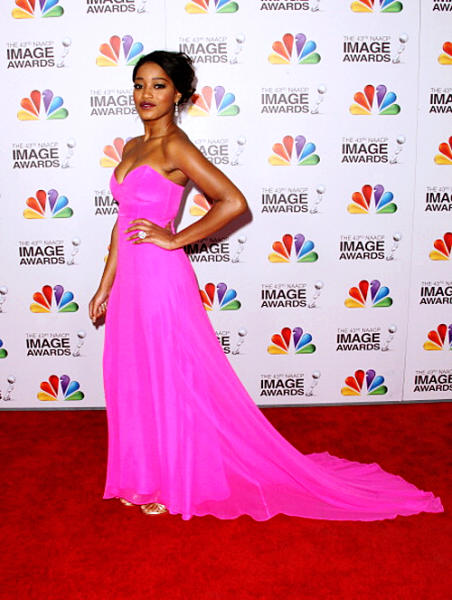 Keke Palmer NAACP Awards hot pink Naven dress