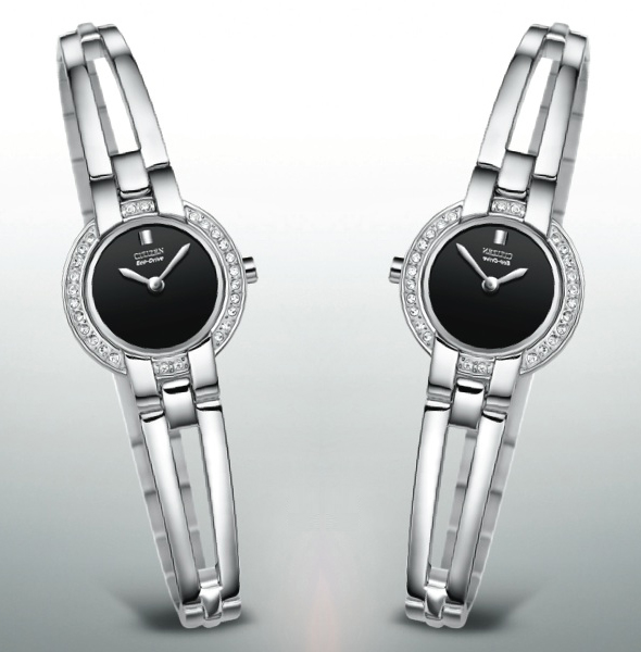 Ladies Citizen Eco Drive Silhouette Crystal Bangle watch