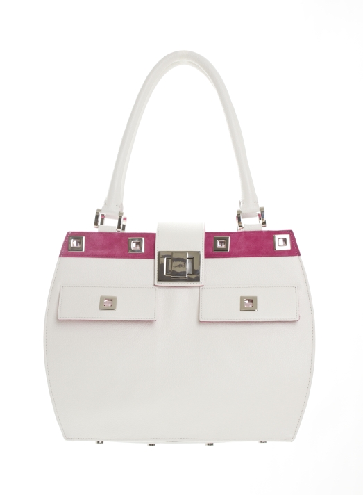 Lisa Vanderpump Handbag in white with matching makeup bag evening clutch and tablet pocket