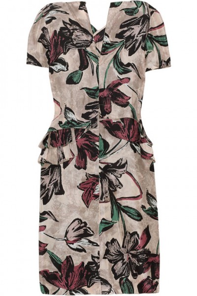 Marni Floral print silk satin dress