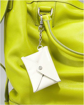 Diane von Furstenberg Drew Leather Bucket Tote lime/citron closeup