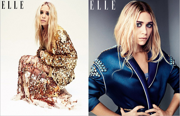 Mary-Kate & Ashley Olsen twin covers for ELLE UK April edition