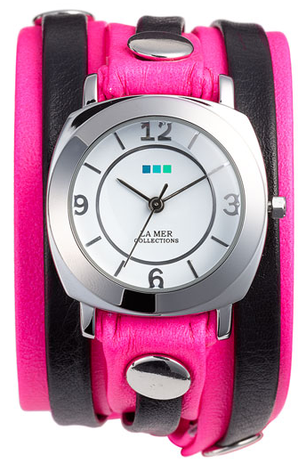 La Mer Collections 'Neon Odyssey' Watch in neon pink