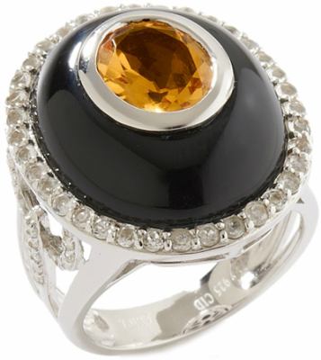 Ramona Singer Onyx Citrine Ring