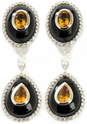 Ramona Singer Onyx Citrine Earrings