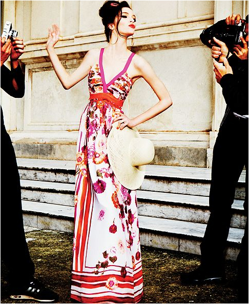 Alberta Ferretti for Impulse at Macy's floral-print maxidress