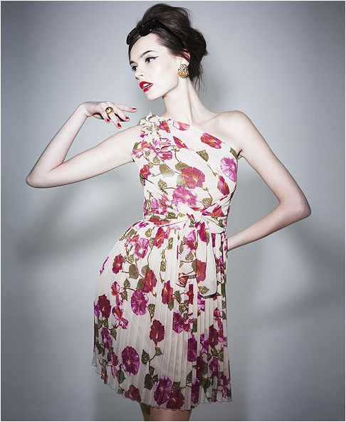 Alberta Ferretti for Impulse at Macy's floral print pleated dress