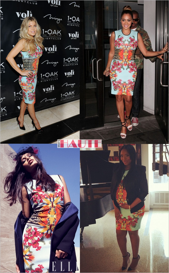 Fergie, Lala, Freida Pinto and Yandy Smith in Givenchy Birds of Paradise dress