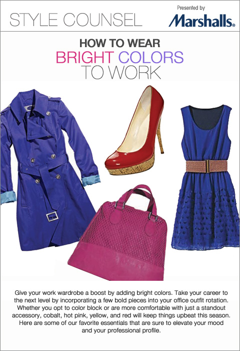 Marshalls StyleCounsel: How to Wear Bright Colors to Work