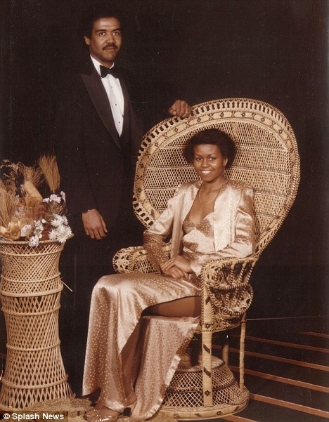 Michelle Obama's gold prom dress