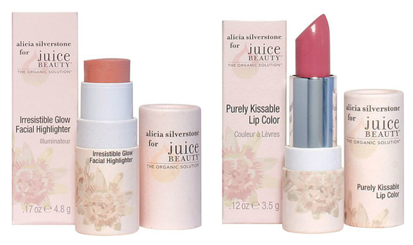 Alicia Silverstone for Juice Beauty Irresistable Glow Facial Highlighter and Purely Kissable Lip Color