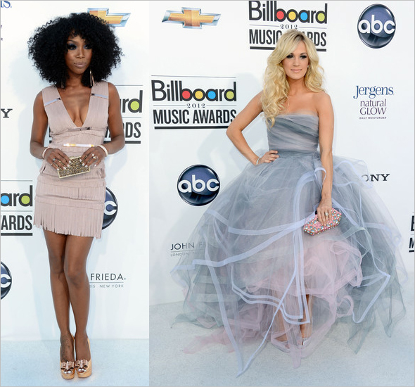 Brandy and Carrie Underwood at the 2012 Billboard Music Awards