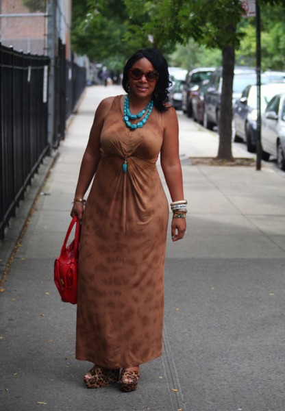 My style - Torn by Ronny Kobo tie-dye maxi dress, Steve Madden leopard print wedges, Marc by Marc Jacobs Special Salma Satchel, Soixante Neuf turquoise horn pendant necklace, Prada Baroque sunglasses