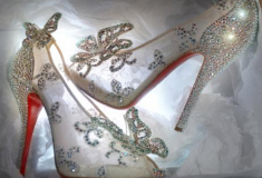 Haute fashion news roundup: Christian Louboutin creates ‘glass slipper’ for Disney; Katie Holmes covers Elle; Ivanka Trump’s launches sunglass line; Adidas Originals x Opening Ceremony + a gown made of 5,000 Gummy Bears