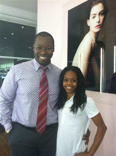 Gabby Douglas with hairstylist Ted Gibson