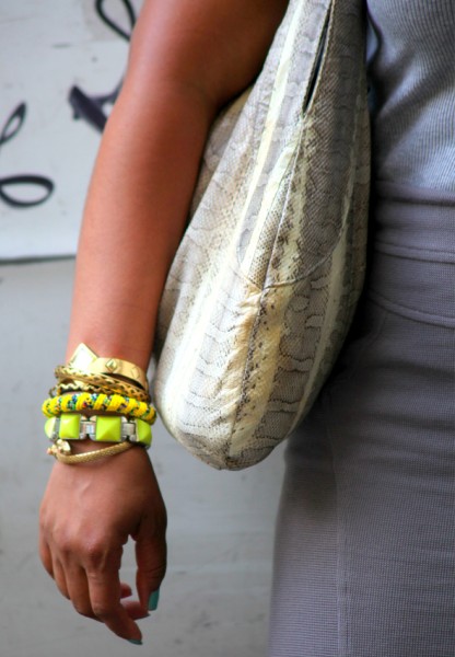 My style Shades of grey and yellow Icing mirrored sunglasses J Crew bubble necklace H&M tank Eva Franco skirt Rockport Beirn Jenna bag