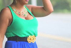 My style: Before the rain (Blue & green maxi dress + Zara colorblock sandals)