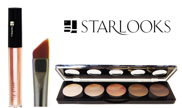 August StarBox: Starlooks Infinity Cream Liner in Sculpture Eye Shadow Palette, #844 Pointed Slant Eyeliner Brush, Lip Gloss in Pink Petal Rose 