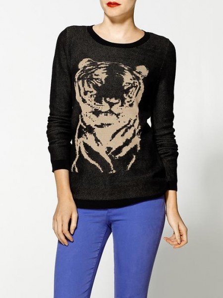 Hive & Honey Animal Intarsia Crew Sweater