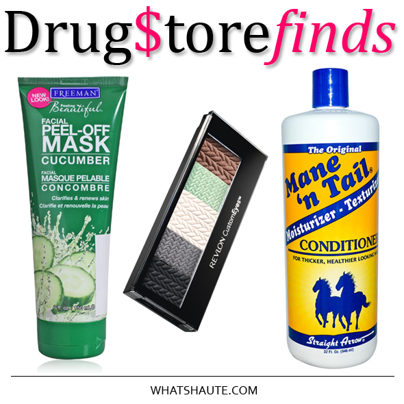 Drugstore beauty finds - Freeman Cucumber Facial Peel-Off Mask, Revlon Custom Eyes, Mane 'N Tail Shampoo and conditioner