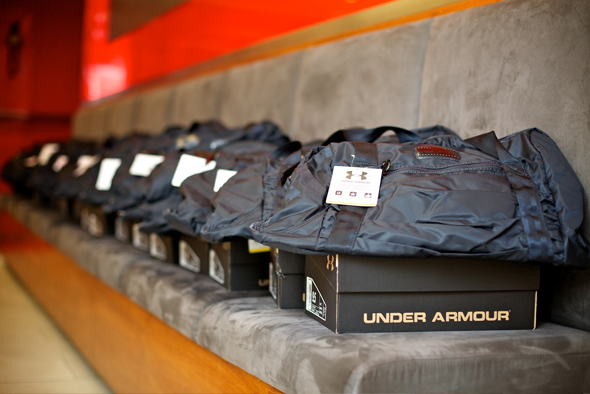 Glam & Under Armour blogger bootcamp at Exhale Spa: Under Armour sneakers & bags