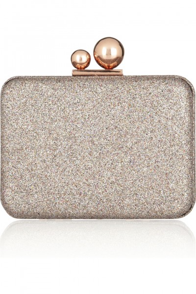 Sophia Webster Azealia glitter-finished leather clutch