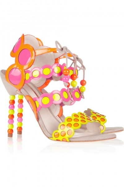 Sophia Webster Yayoi patent-leather and suede sandals