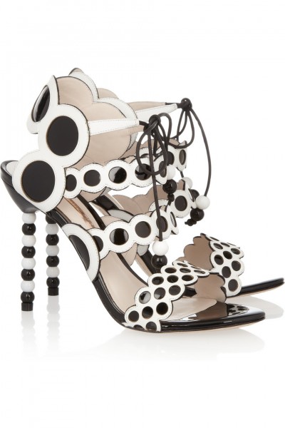 Sophia Webster Yayoi patent-leather and suede sandals black & white