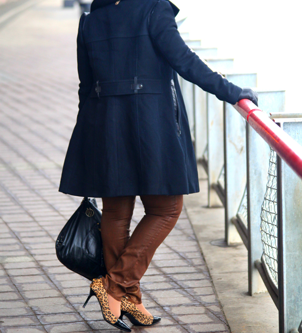 My style: Day sequins (MICHAEL Michael Kors sequin dress, Not Your Daughter's Jeans NYDJ 'Sheri' Coated Skinny Jeans Womens Terra Tan, Mackage coat, Hayden Harnett, Levity pumps)