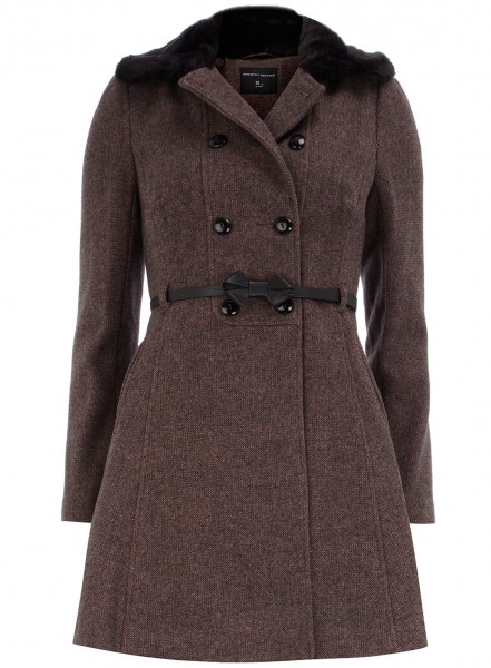 Dorothy Perkins Berry textured frock coat