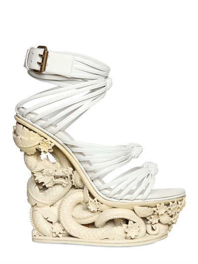 Emilio Pucci 150mm dragon resin and calfskin wedges