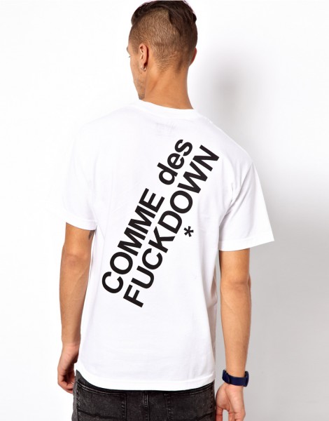 Comme Des F Down T-Shirt with Back Print