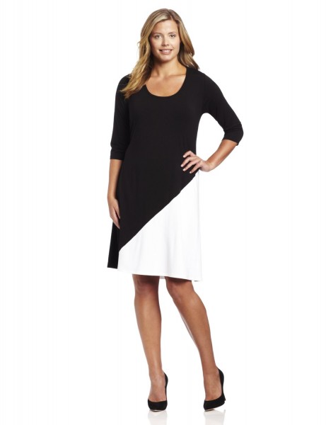 Karen Kane Woman Diagonal Colorblock Dress