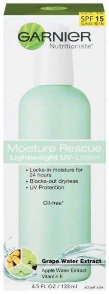 Garnier Moisture Rescue Lightweight UV Lotion SPF 15, 4.50-Fluid Ounce