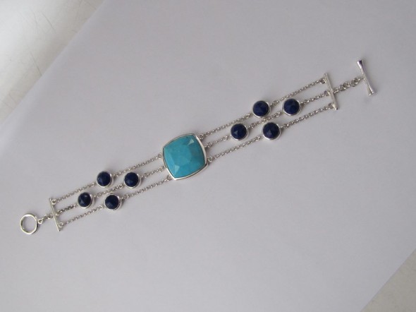 SNS Jewelry Studio lapis and turquoise bracelet