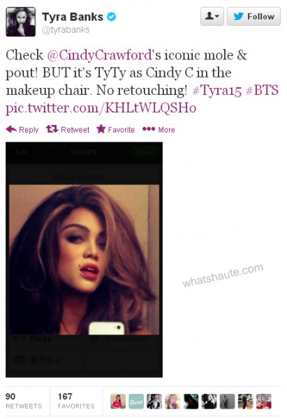 Tyra Banks 15 - as Cindy Crawford - tweet