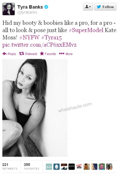 Tyra Banks 15 - as Kate Moss - tweet