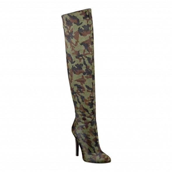 Cameron Silver For Nine West BELIXA boot in camo pony