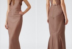 Haute buy: Reiss Hedra Cognac Leather Maxi Dress