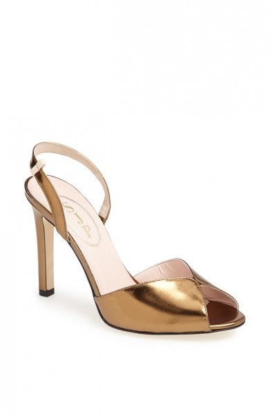 SJP by Sarah Jessica Parker Slim Peep Toe Pump in Bronze Specchio