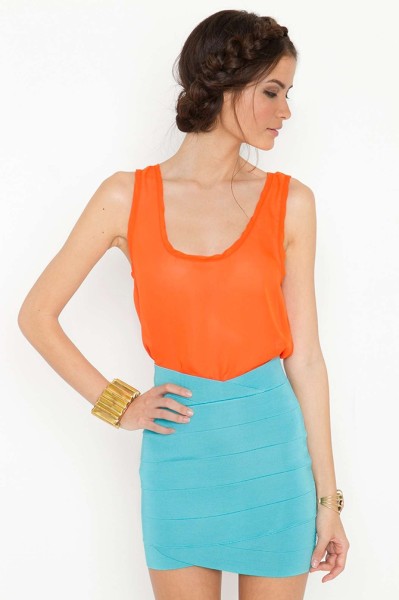 Tulip Bandage Skirt - Turquoise