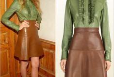 Blake Lively in Gucci leather ruffle shirt and skirt: Haute or Not?